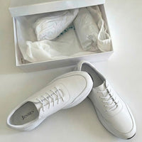 Mr. Atisha 7cm | 2.8 inches Taller White Elevator Casual Walking Shoes for Men