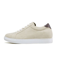 7cm taller Beige suede men's sneakers  stylish and comfortable elevator shoes