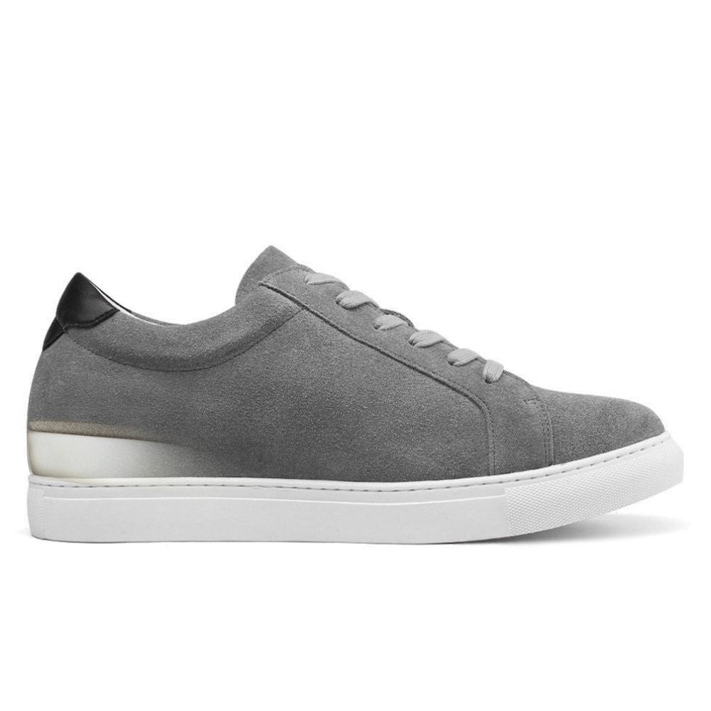 Mr. Banksy Grey 7cm | 2.8 inches Taller Suede Sneakers with Lifts for Men