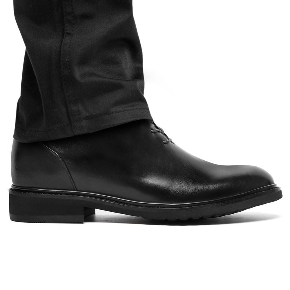 Mr. Barnett Black 8cm | Height-Boosting Lace-Up Boots (3.2")