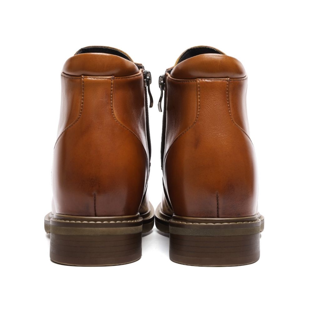 Mr. Barnett Brown 8cm | Handcrafted Gentleman’s Lace-Up Boots (3.2")