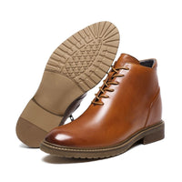Mr. Barnett Brown 8cm | Handcrafted Gentleman’s Lace-Up Boots (3.2")