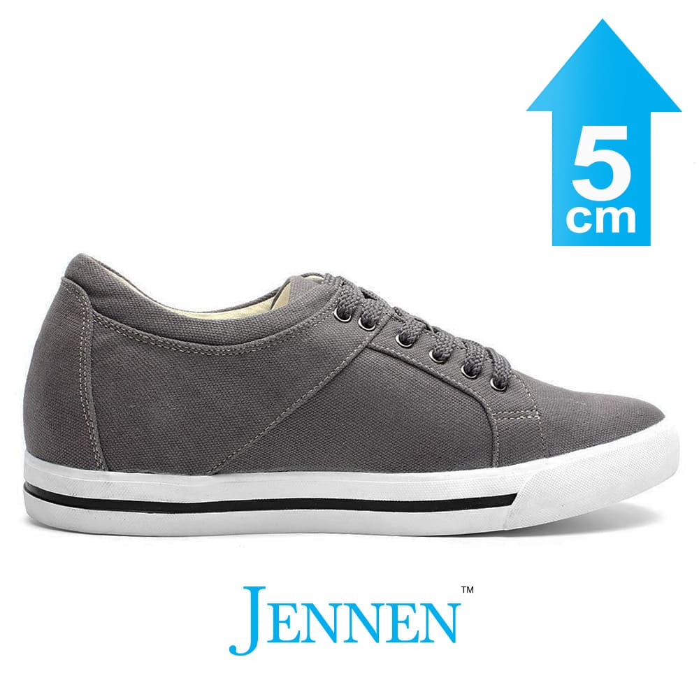 Mr. Bartok Grey 5cm | 2 inches Taller Grey Elevator Skate Style Shoes