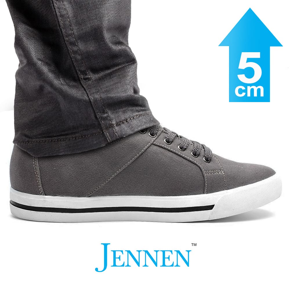 Mr. Bartok Grey 5cm | 2 inches Taller Grey Elevator Skate Style Shoes