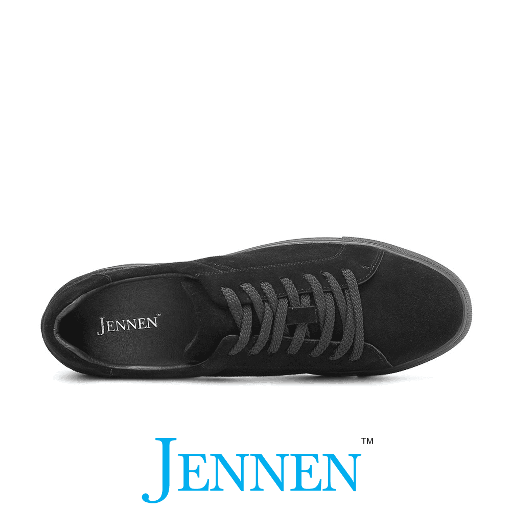 Mr. Jackie 7cm | 2.8 inches Black Taller Casual Elevator Suede Sneakers