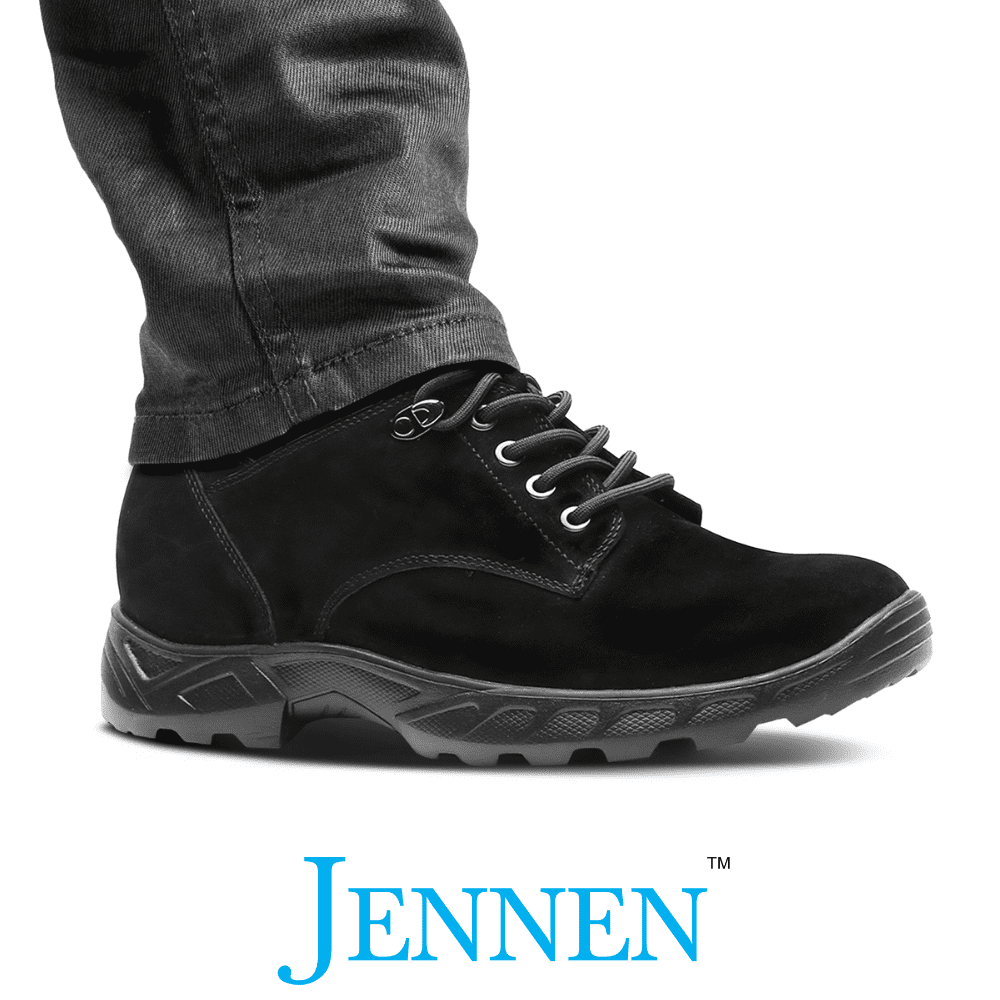 Mr. Nepal Black 7cm | 2.8 inches Tall Desert Hiking Style Boots Lift Heels