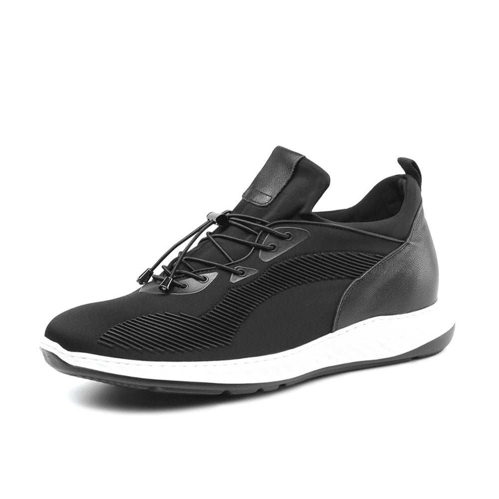 6cm taller Black athletic men's sneakers