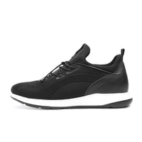 Mr. Bolt Delta Black 6cm Taller Height Increasing Leather Sneakers