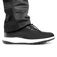 Mr. Bolt Delta Black 6cm Taller Height Increasing Leather Sneakers with pants