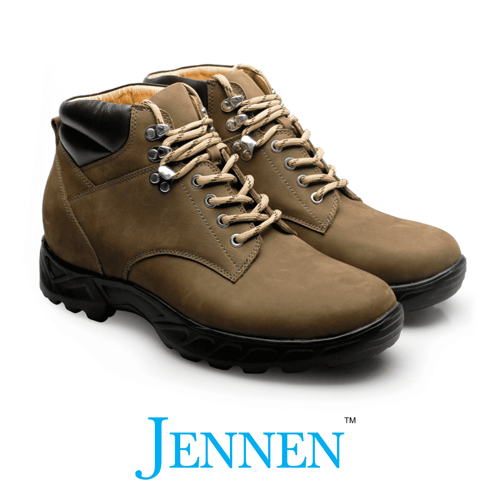 Mr. Nepal Brown 7cm | 2.8 inches Taller Desert Hiking Style Elevator Boots