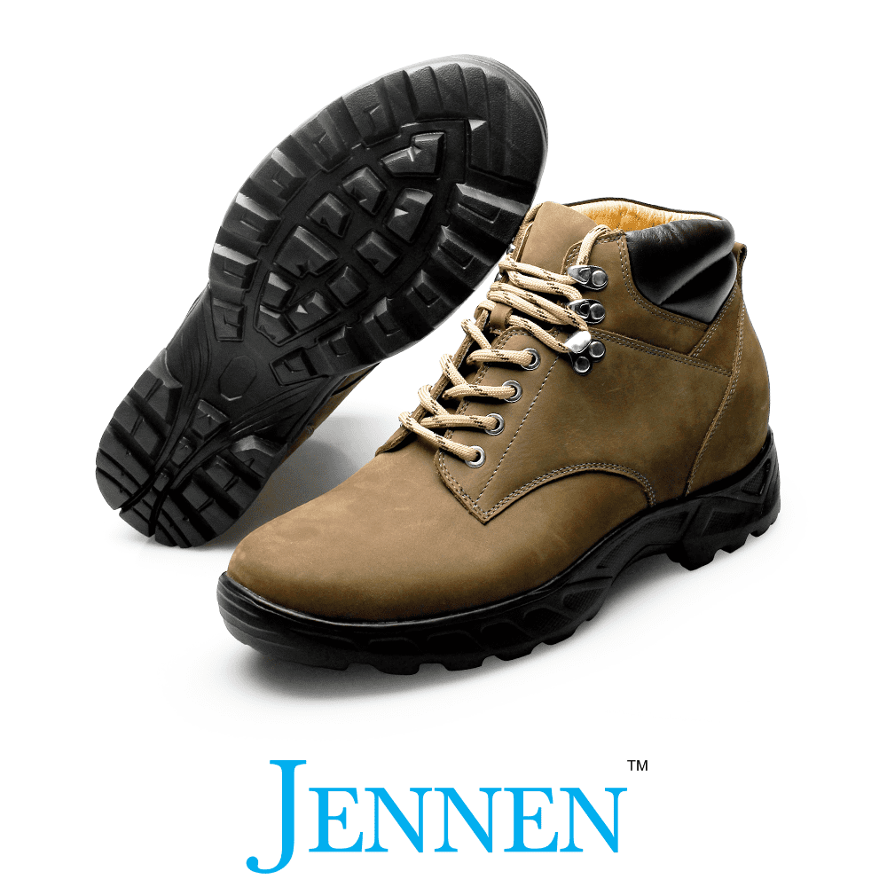 Mr. Nepal Brown 7cm | 2.8 inches Taller Desert Hiking Style Elevator Boots