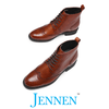 Mr. Ives Brown 7cm | 2.8 inches Taller Brogue Men's Heeled Boots