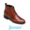 Mr. Ives Brown 7cm | 2.8 inches Taller Brogue Men's Heeled Boots