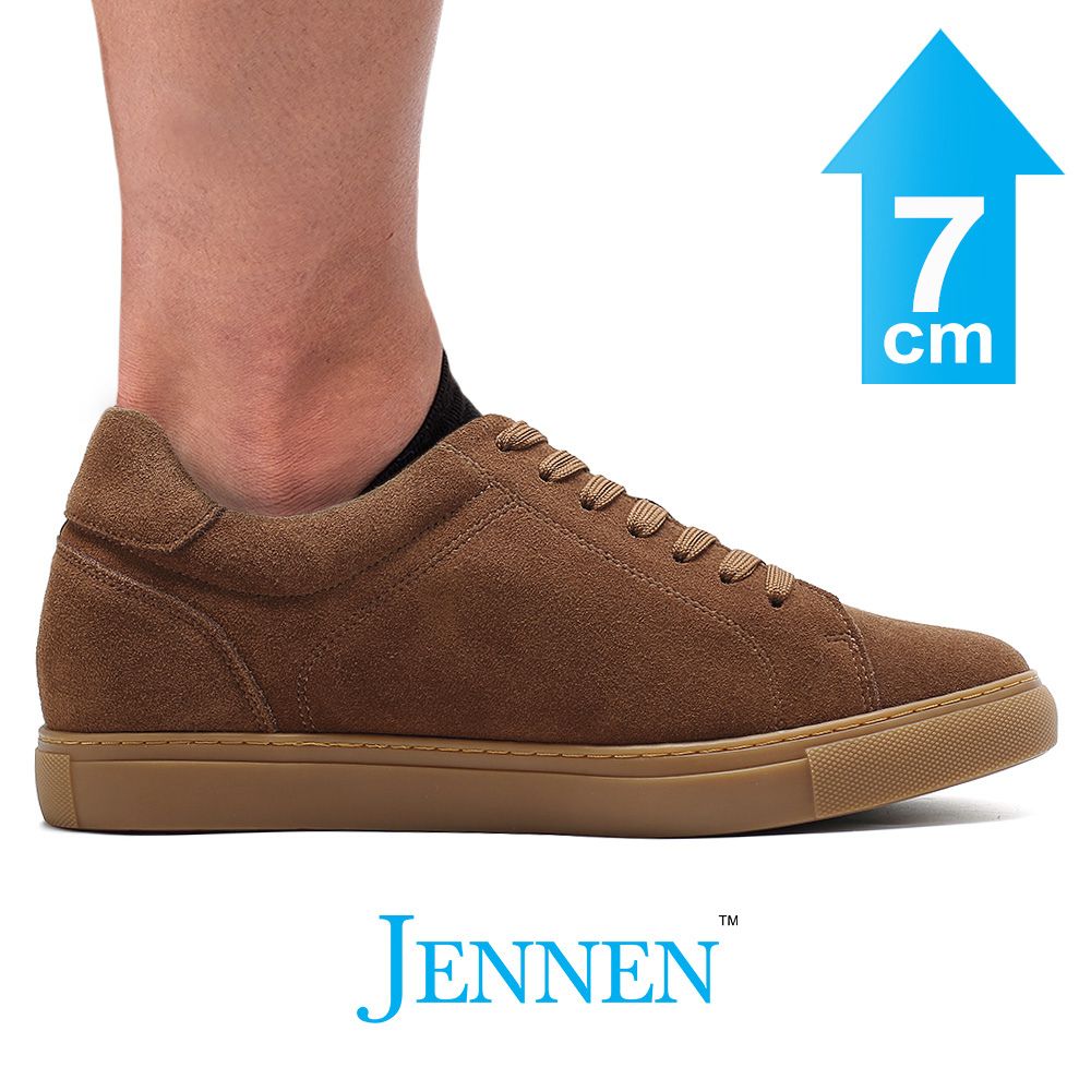 Mr. Jackie 7cm | 2.8 inches Brown Taller Casual Suede Sneakers