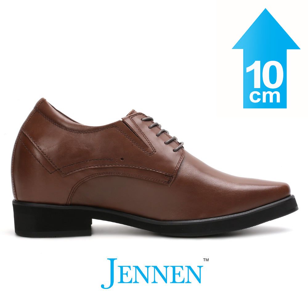 Mr. Rachmaninoff Brown 10cm 4 inches Tallest Platform Shoes Men JENNEN Shoes