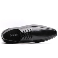 Black dress shoe with 7.5cm taller height increase
