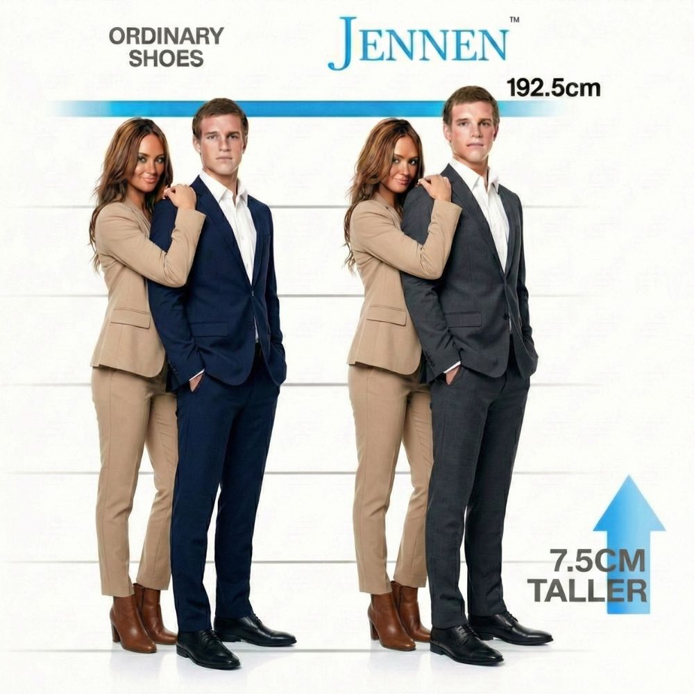 Mr. Bruch Black | 7.5cm Taller - Men's Business Elevator Shoes