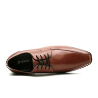 Brown dress shoe with black laces with 7cm height increase for men