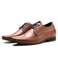 7.5cm taller brown classic elevator footwear for business use				