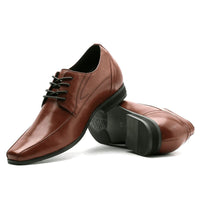7.5cm height increase Brown leather dress shoes