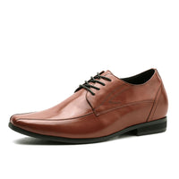 7.5cm taller Mr. Bruch Brown leather men's formal shoes
