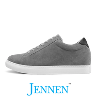 Mr. Banksy Grey 7cm | 2.8 inches Taller Suede Sneakers with Lifts for Men