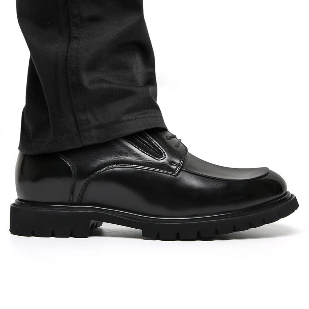 Mr. Charlie Black 8cm | Handcrafted Executive Leather Shoes (3.2")