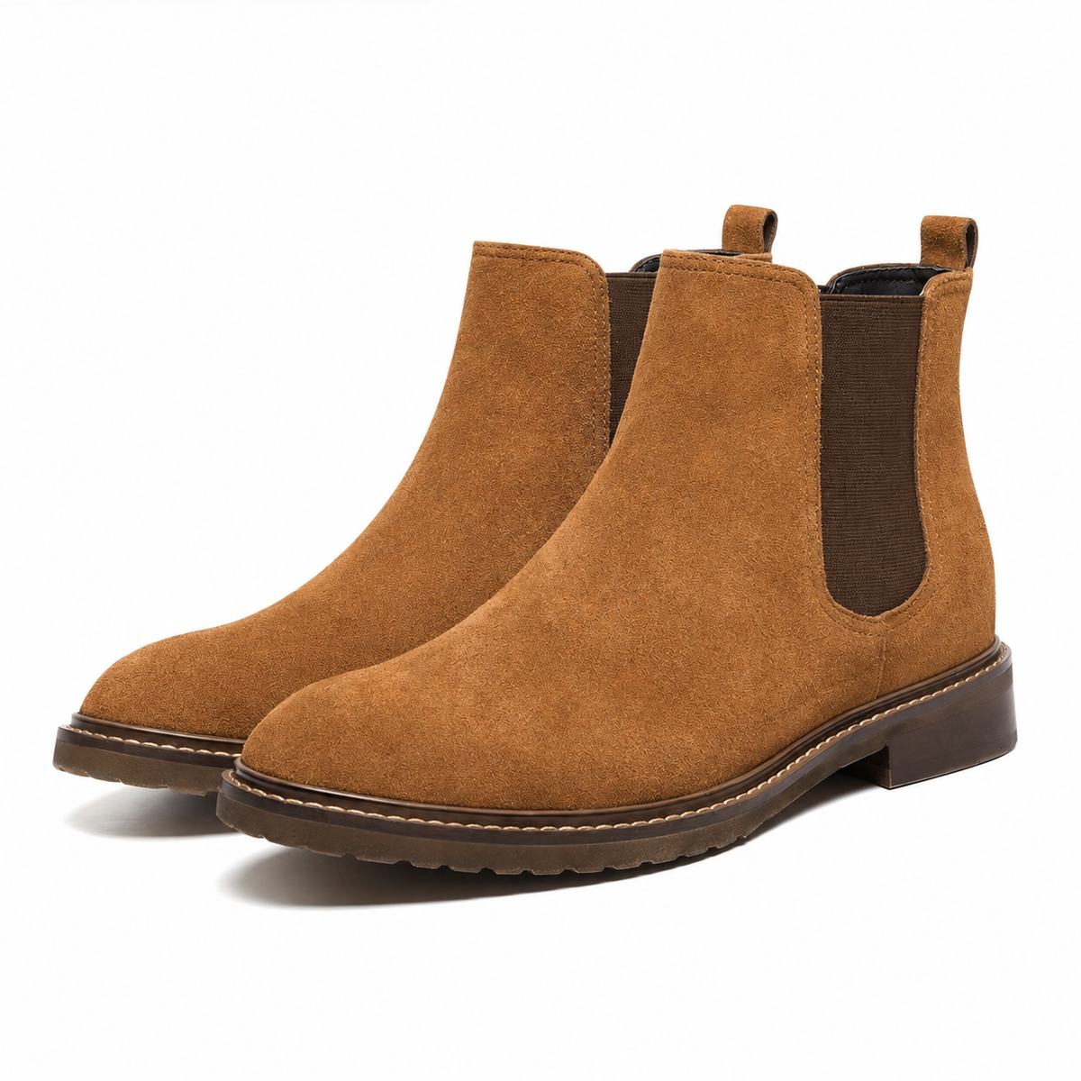 Mr. Tognetti Suede Dark Brown 7cm | Height-Boosting Suede Boots (2.8")