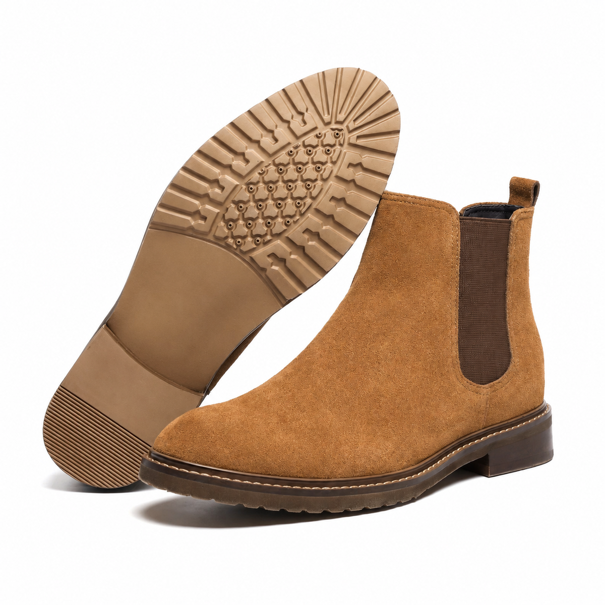 Mr. Tognetti Suede Dark Brown 7cm | Height-Boosting Suede Boots (2.8")