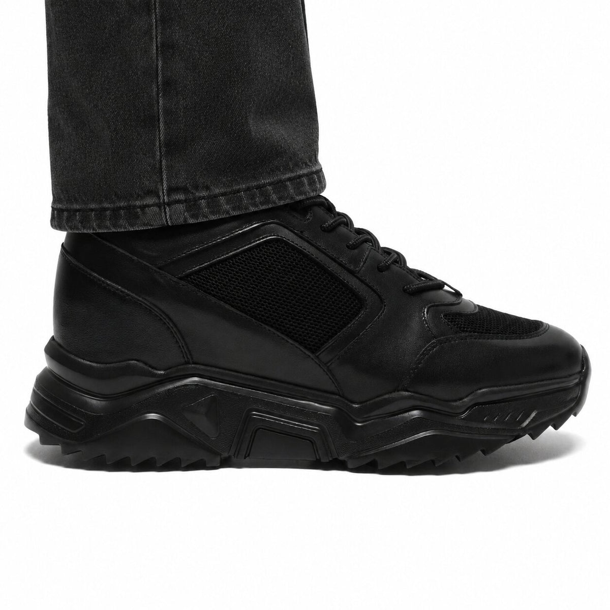 Mr. Coco All Black 10cm | Modern Height-Boosting Sneakers (4")