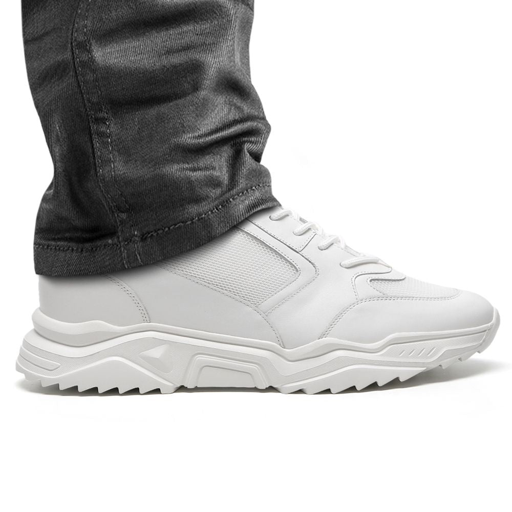 Mr. Coco White 10cm | Stylish Height-Boosting Casual Sneakers (4")