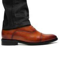 Brown Men's Formal Shoes with 2.8 Inches Height Boost