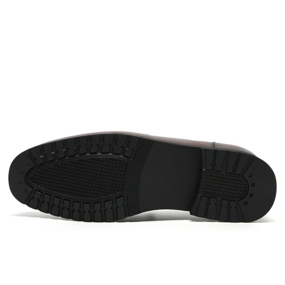 Brown leather loafer sole 6cm taller  Elevator Shoes with Hidden Heels