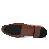 Men's Brown formal elevator shoes with 7cm hidden height
