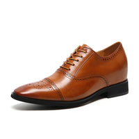 Mr. Dickens 2.8 Inches Brown Formal Height Increasing Shoes