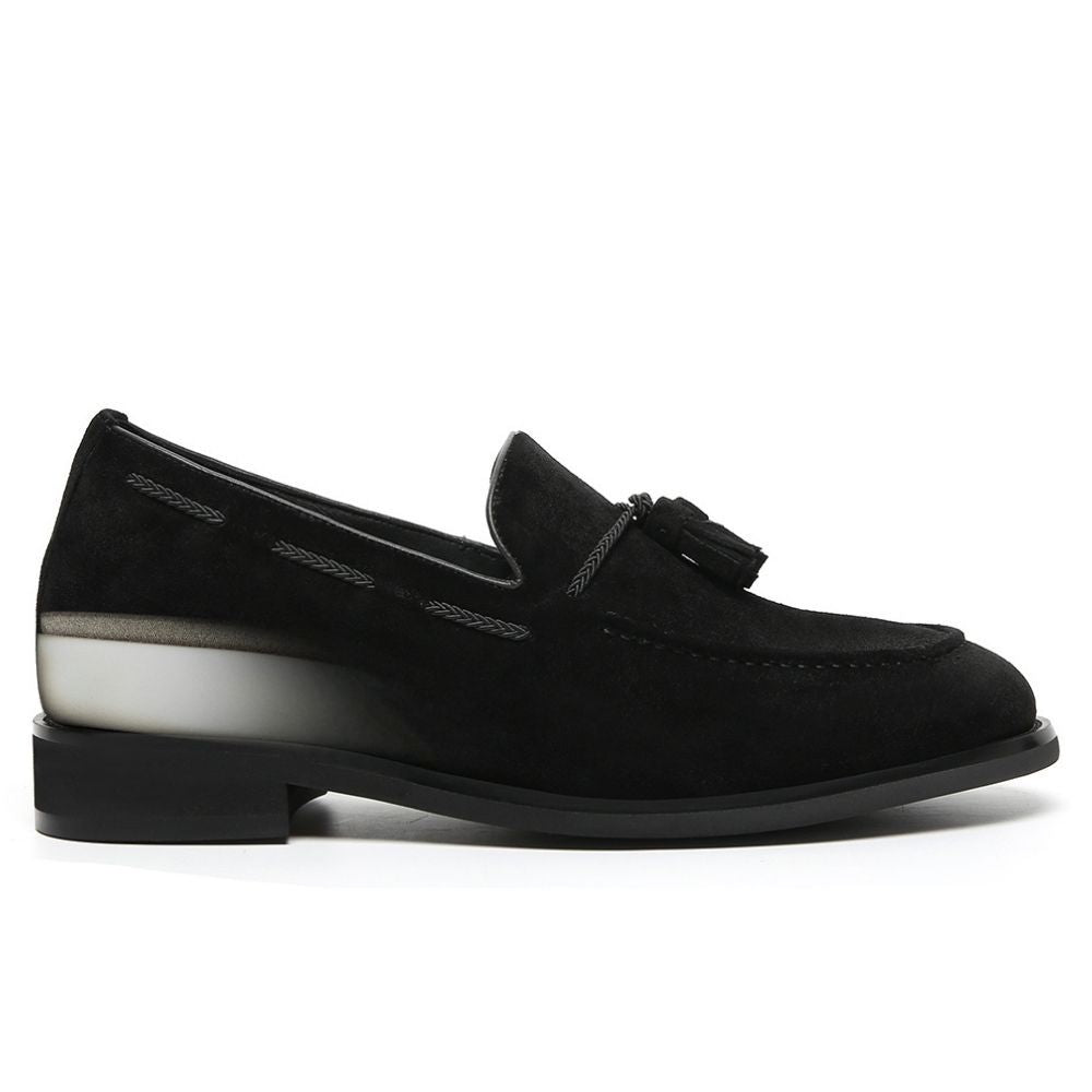 Mr. Ehnes Black 6cm | Suede Gentleman’s Loafers (2.4")