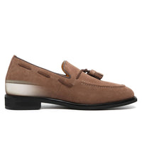 Mr. Ehnes Brown 6cm | Suede Slip-On Dress Shoes (2.4")