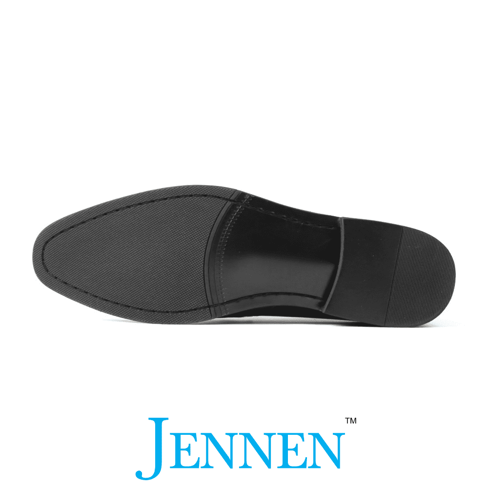 Mr. Caviezel 7cm | 2.8 inches Flat-Platform Black Leather Slip-On Shoes