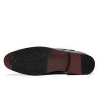 Men's 7cm taller Black leather dress boots with hidden height insoles