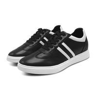 Mr. Ezekiel Inches Black Leather Elevator Sneakers