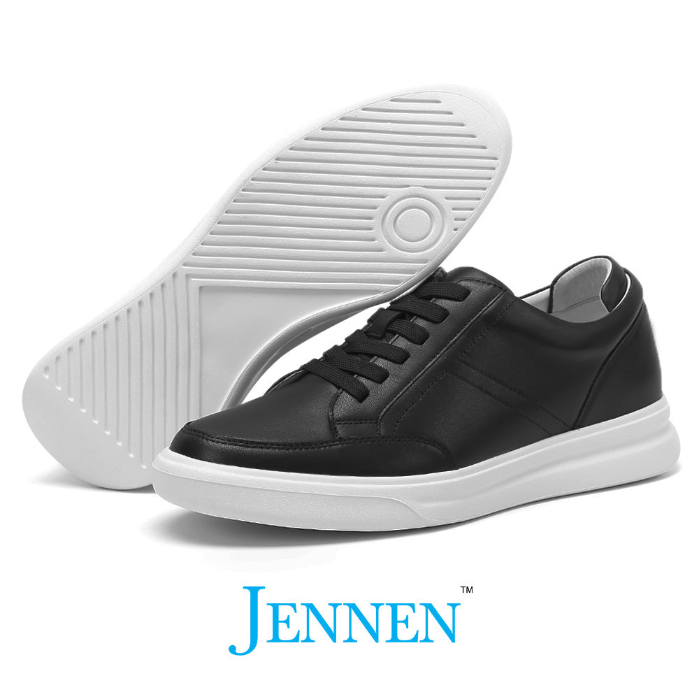 Mr. Federer 7cm | 2.8 inches Timeless Black Elevated Casual Shoes
