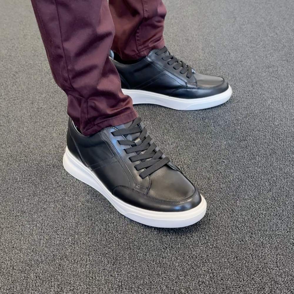 7cm | 2.8 inches Timeless Black Elevated Casual Shoes
