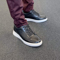 7cm | 2.8 inches Timeless Black Elevated Casual Shoes
