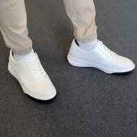 White Elevated Casual Sneakers for Men