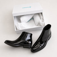 Mr. Ferras Black Patent 8cm | Sleek Patent Elevator Dress Shoes (3.2")