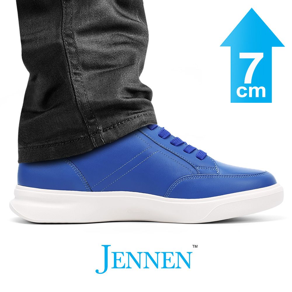 Mr. Federer 7cm | 2.8 inches Blue Sporty Elevated Sneakers