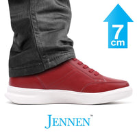 Mr. Federer 7cm | 2.8 inches Red Trendy Height Lifting Sneakers