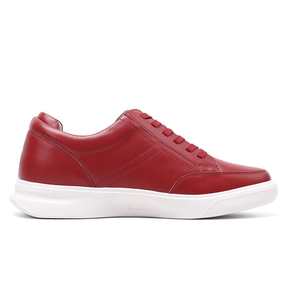 Mr. Federer red elevator sneakers with 7cm hidden lift by JENNEN Shoes
