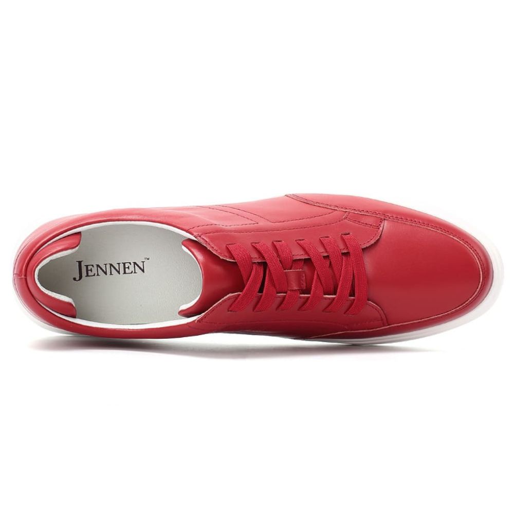 Men’s lifestyle sneakers in red with built-in heel lift – JENNEN Mr. Federer