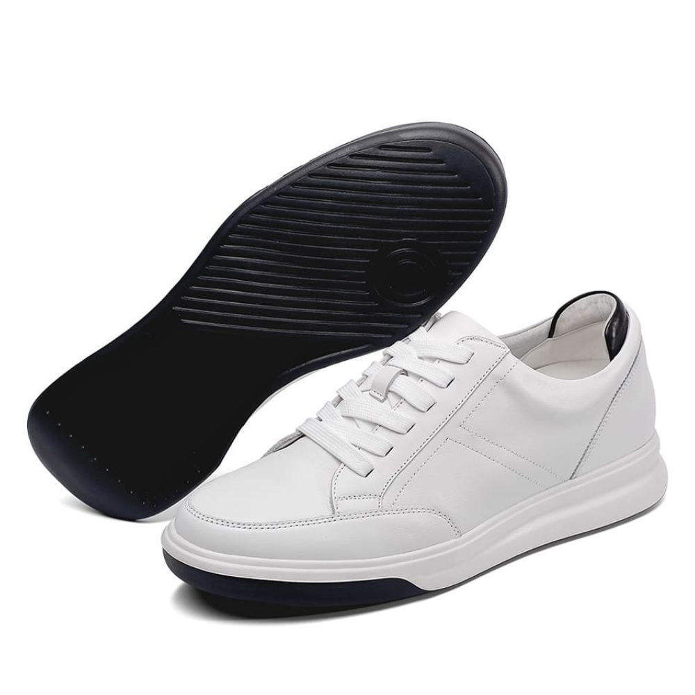 Casual White Hidden Heels Sneakers for Men